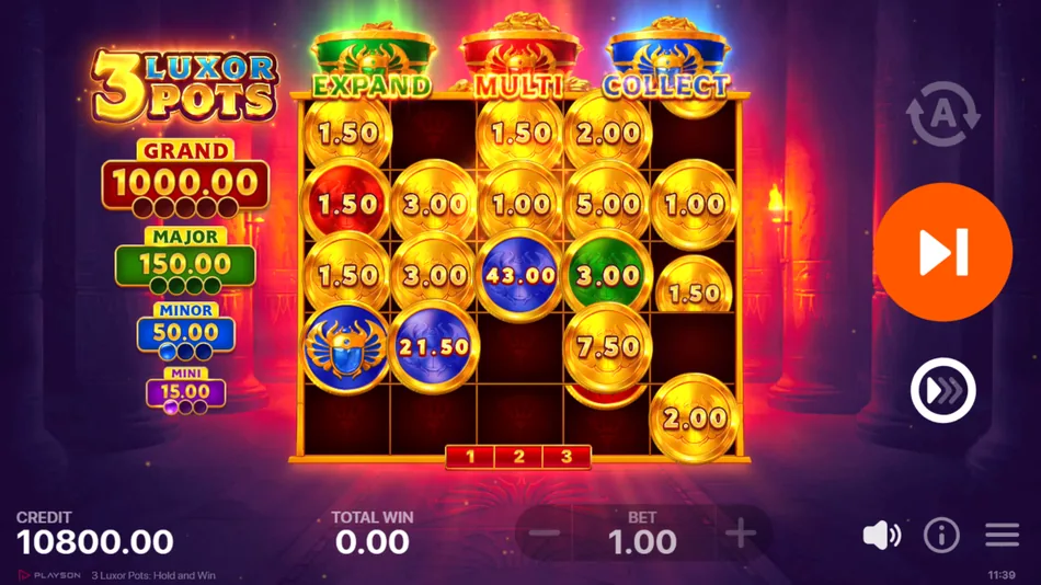 Jackpot progress bars with partially filled tokens in the Bonus Game